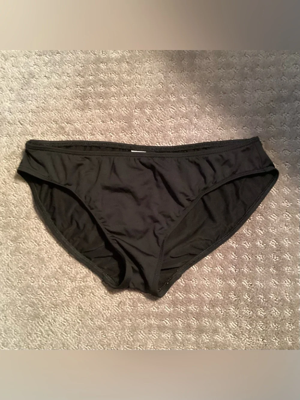 Lauren Ralph Lauren Black Bikini Bottom with Gold Logo Plaque, 2” sides, size 8